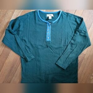Lucky Brand Green Long Sleeve Henley